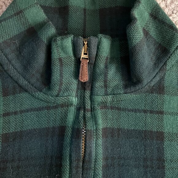 Polo Ralph Lauren Black Watch Plaid Quarter-Zip Pullover in Men's Size XL - EUC - Picture 4 of 11